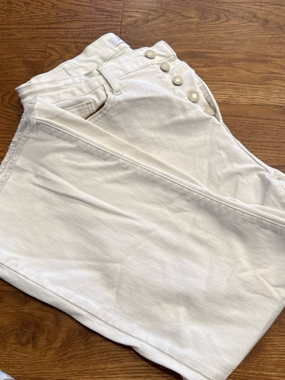 Judy Blue Cream Button-Fly Ankle Jeans